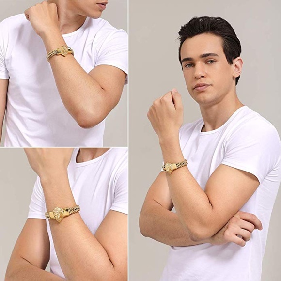 Lion Bracelet Stainless Steel Heavy 12mm - Picture 3 of 4